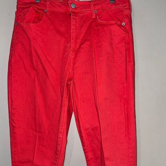 JustFab Coral Pink Skinny Jeans with Tapered Leg 32 - Picture 6 of 12
